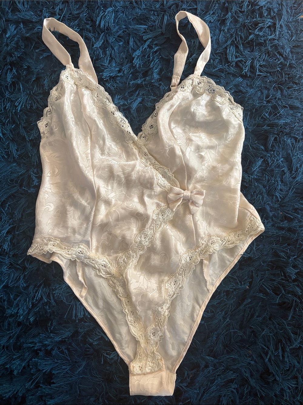 Vintage Victoria's Secret Gold Label Cream Lace Bridal Teddy Lingerie Size S